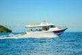 Port Denarau, Fiji, Aug 2019. Speedboat at the Port Denarau Marina, ready to explore tropical isles of FijiÃ¢â¬â¢s Western Division.